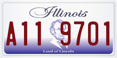 IL license plate A119701