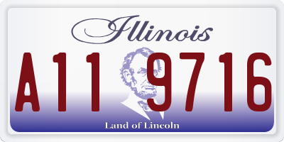 IL license plate A119716