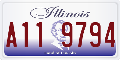 IL license plate A119794