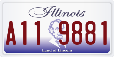 IL license plate A119881