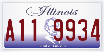 IL license plate A119934