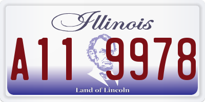 IL license plate A119978