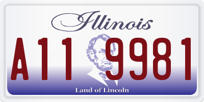 IL license plate A119981