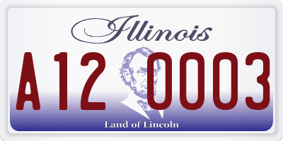 IL license plate A120003