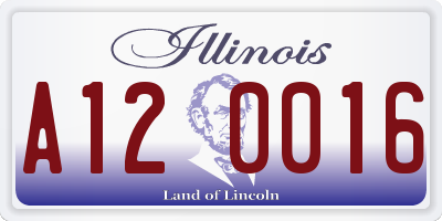 IL license plate A120016