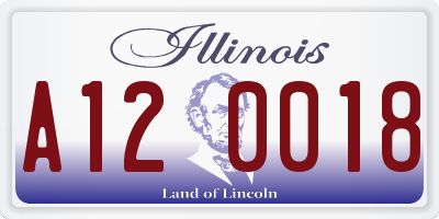 IL license plate A120018