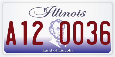 IL license plate A120036