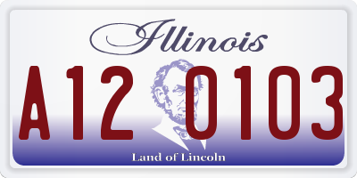 IL license plate A120103