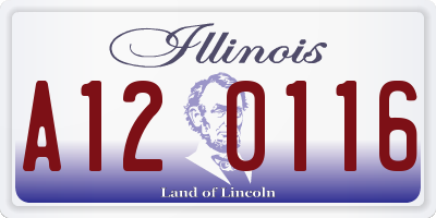 IL license plate A120116