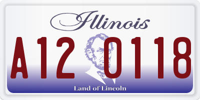 IL license plate A120118