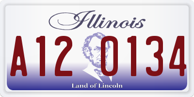 IL license plate A120134