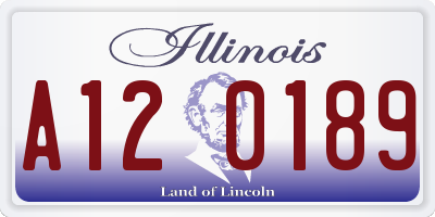 IL license plate A120189