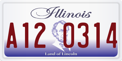 IL license plate A120314