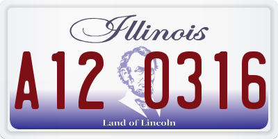 IL license plate A120316