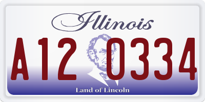IL license plate A120334