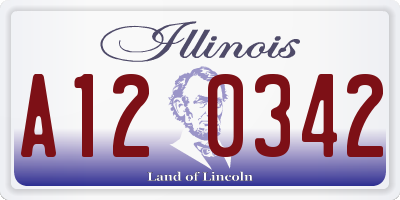 IL license plate A120342