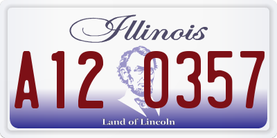 IL license plate A120357