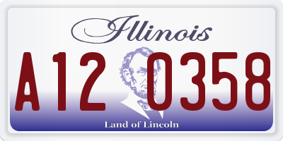 IL license plate A120358