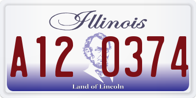 IL license plate A120374