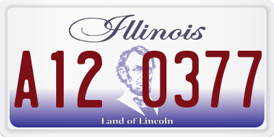 IL license plate A120377