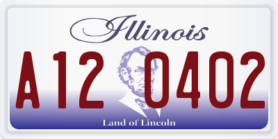 IL license plate A120402
