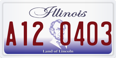 IL license plate A120403