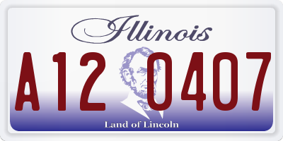 IL license plate A120407