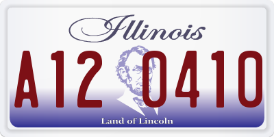 IL license plate A120410