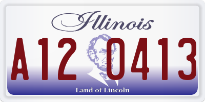 IL license plate A120413