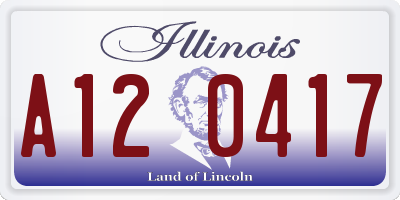 IL license plate A120417