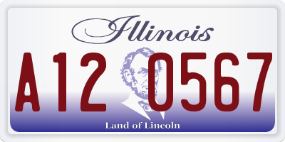 IL license plate A120567