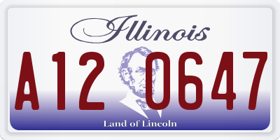 IL license plate A120647