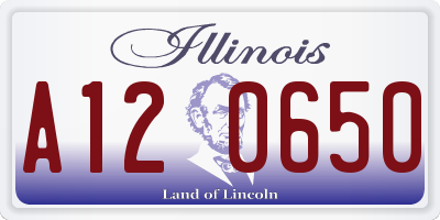 IL license plate A120650