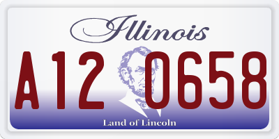 IL license plate A120658