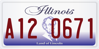 IL license plate A120671