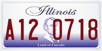 IL license plate A120718