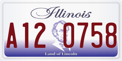 IL license plate A120758