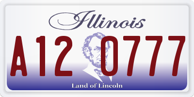 IL license plate A120777