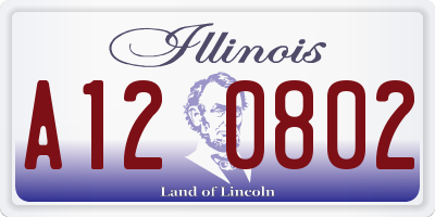 IL license plate A120802