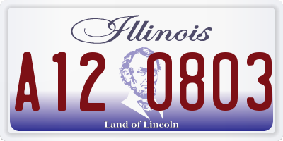IL license plate A120803