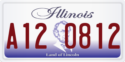 IL license plate A120812