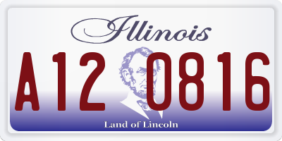 IL license plate A120816