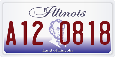 IL license plate A120818