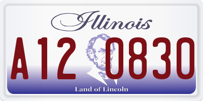IL license plate A120830