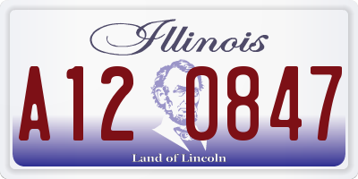 IL license plate A120847