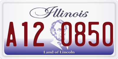 IL license plate A120850