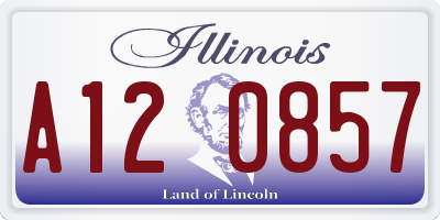 IL license plate A120857