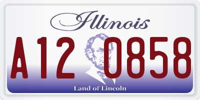 IL license plate A120858