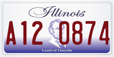 IL license plate A120874
