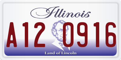 IL license plate A120916
